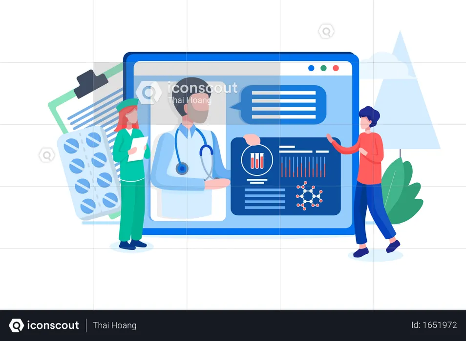 Reservar cita médica online  Ilustración