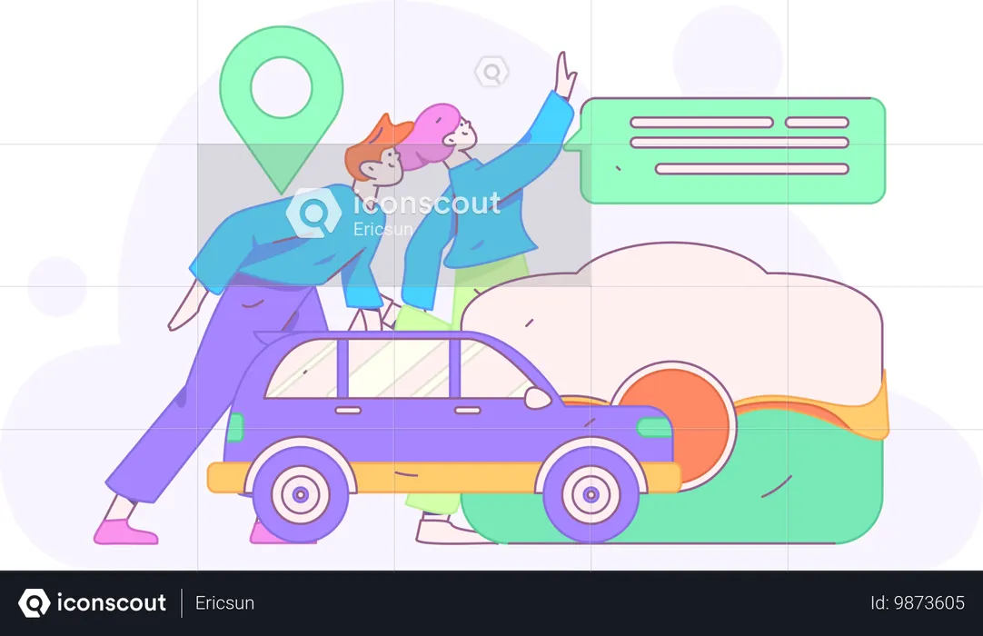 Réservation de taxi en ligne  Illustration
