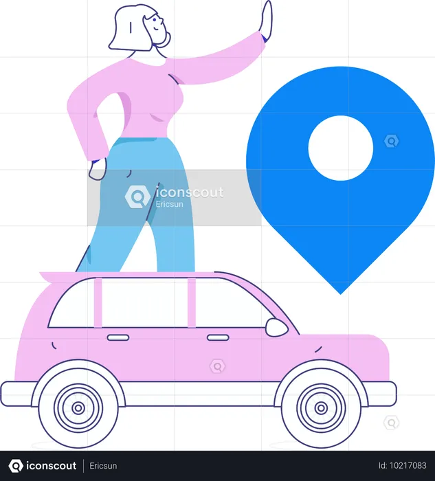 Réservation de taxi en ligne  Illustration