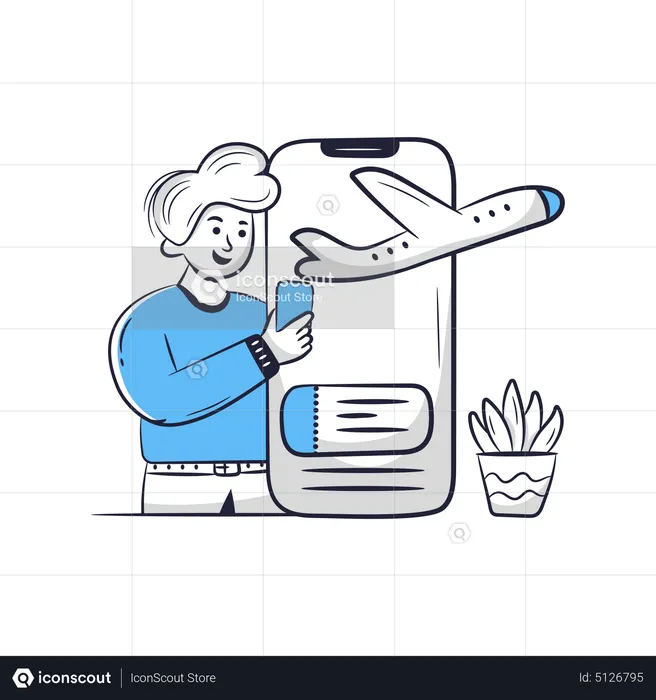 Réservation de vol en ligne  Illustration