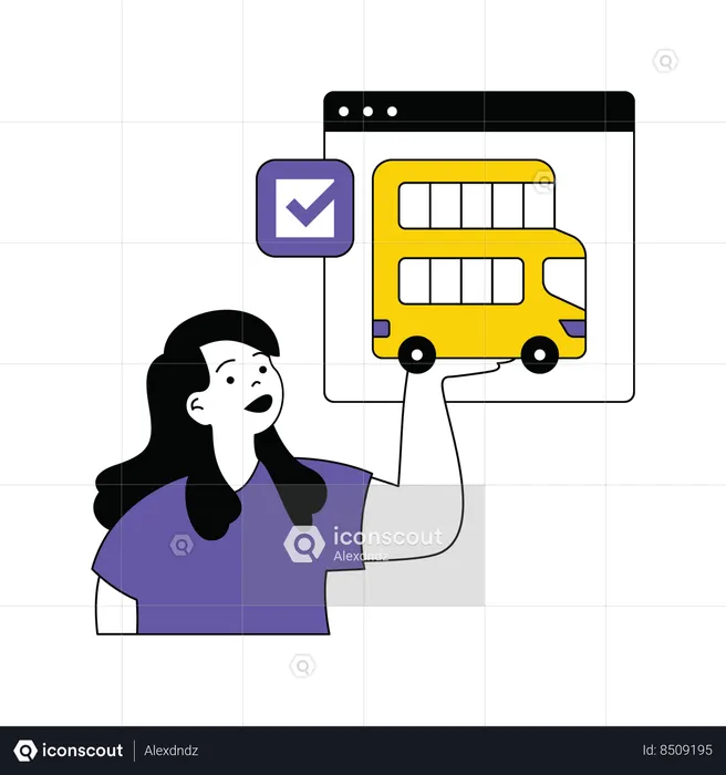 Réservation de bus en ligne  Illustration