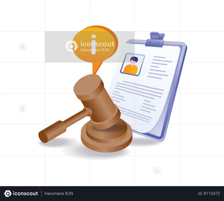 Resolving legal cases in court  Illustration