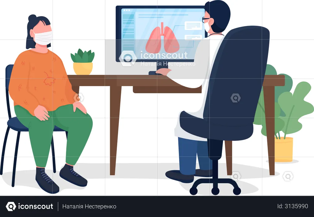 Respiratory doctor consultation  Illustration
