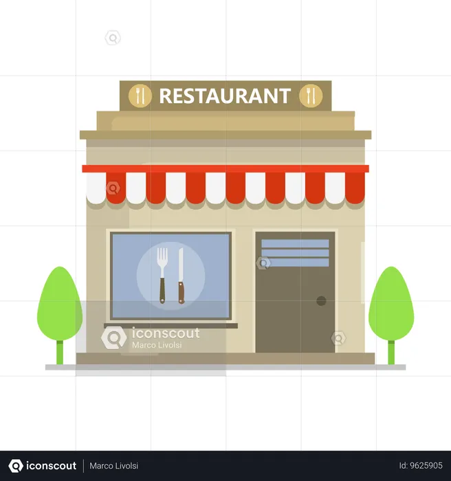 Restaurant Building  Illustration