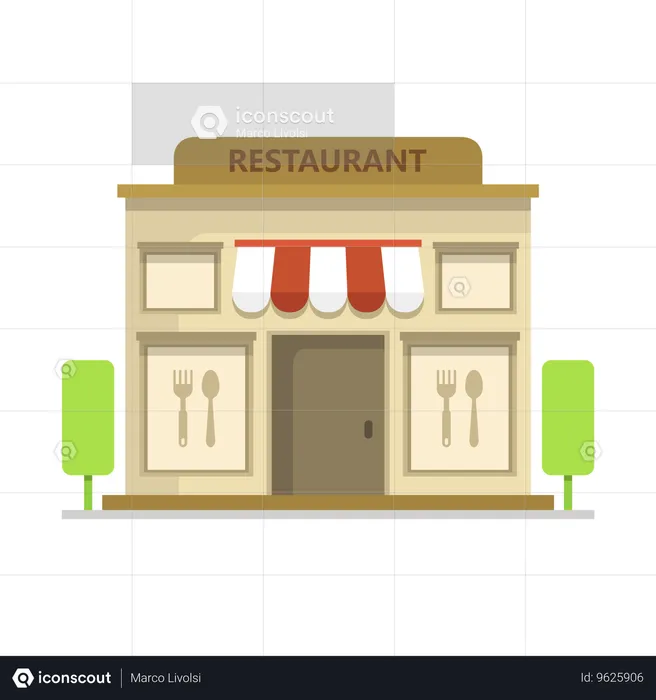 Restaurant Building  Illustration