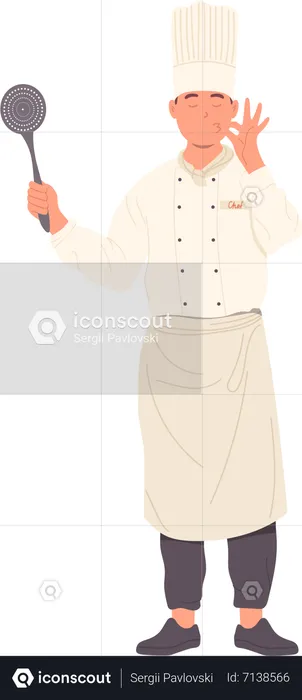Chef de restaurant en uniforme  Illustration