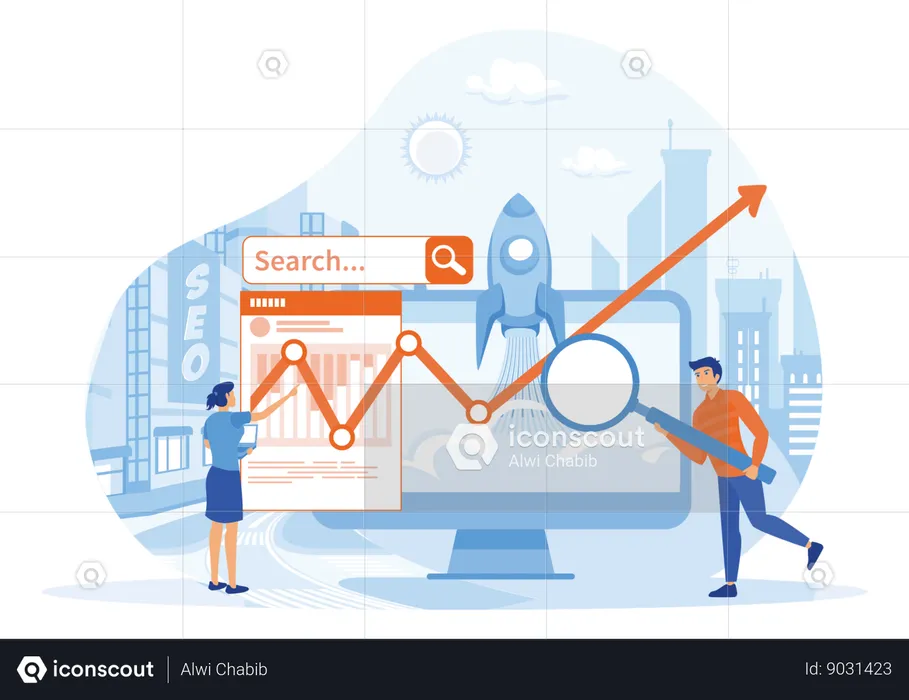 Résultat de l'optimisation des moteurs de recherche SEO  Illustration