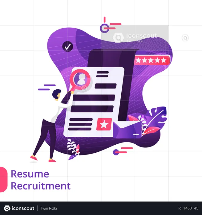 Resume Recruitment Modern Illustration  Illustration