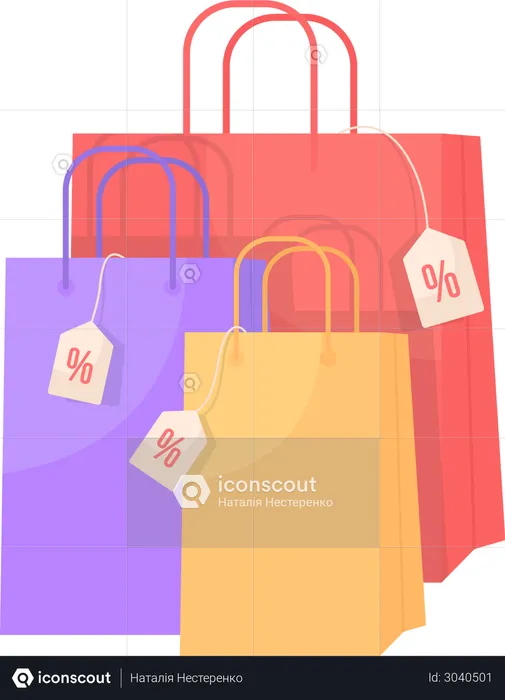 Retail bags with discount  Illustration