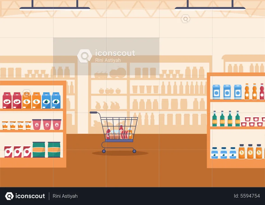 Retail grocery shop  Illustration