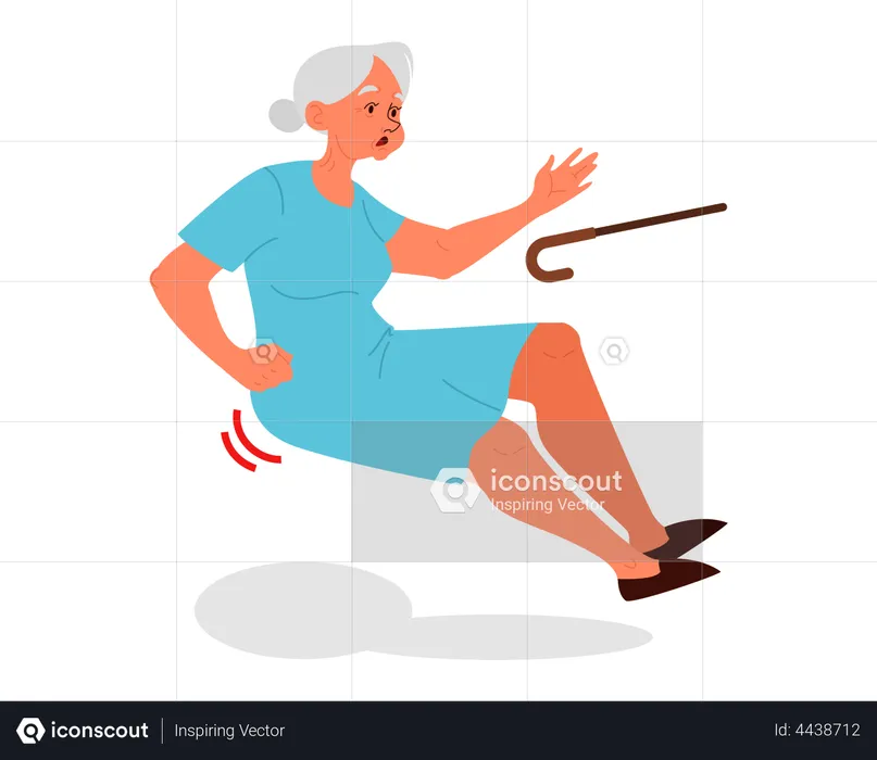 Retired women falling down  Illustration