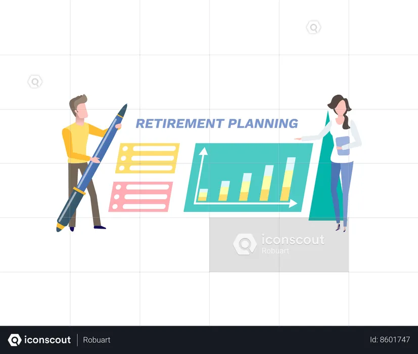 Retirement Planning Card  Illustration