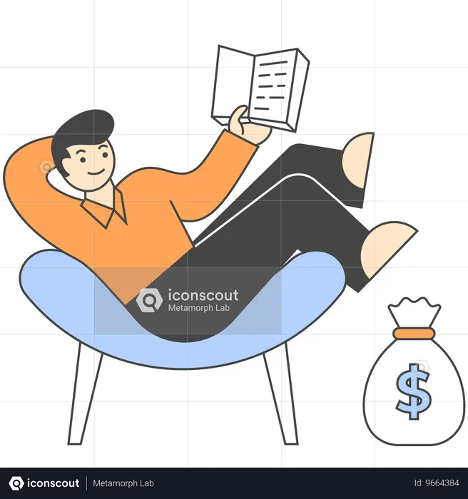 Retirement planning done by businessman  Illustration