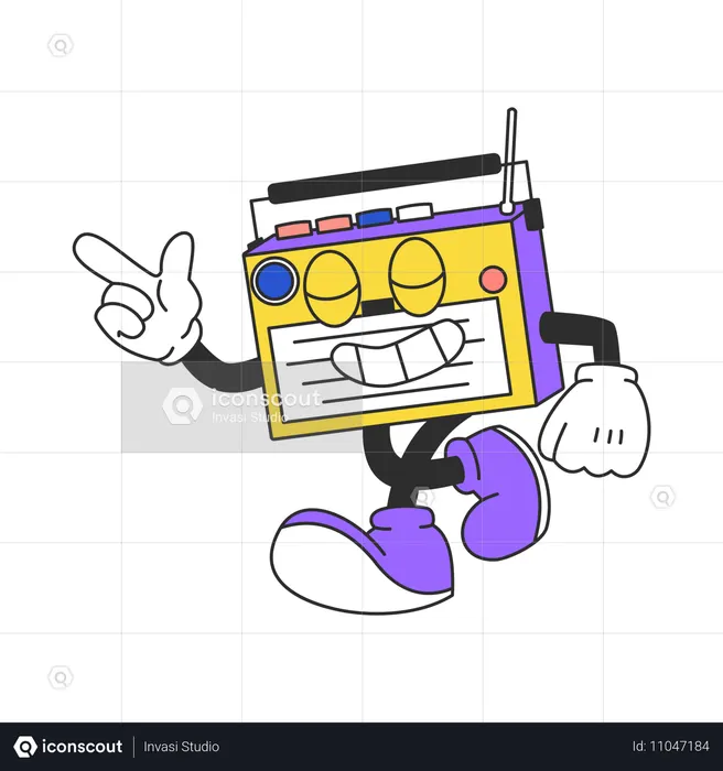 Retro Boombox Music Player  Illustration