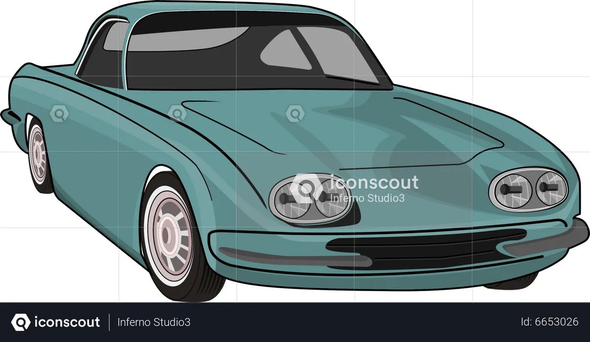 Retro Car  Illustration