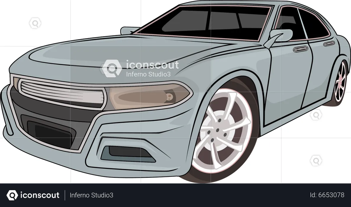 Retro Car  Illustration