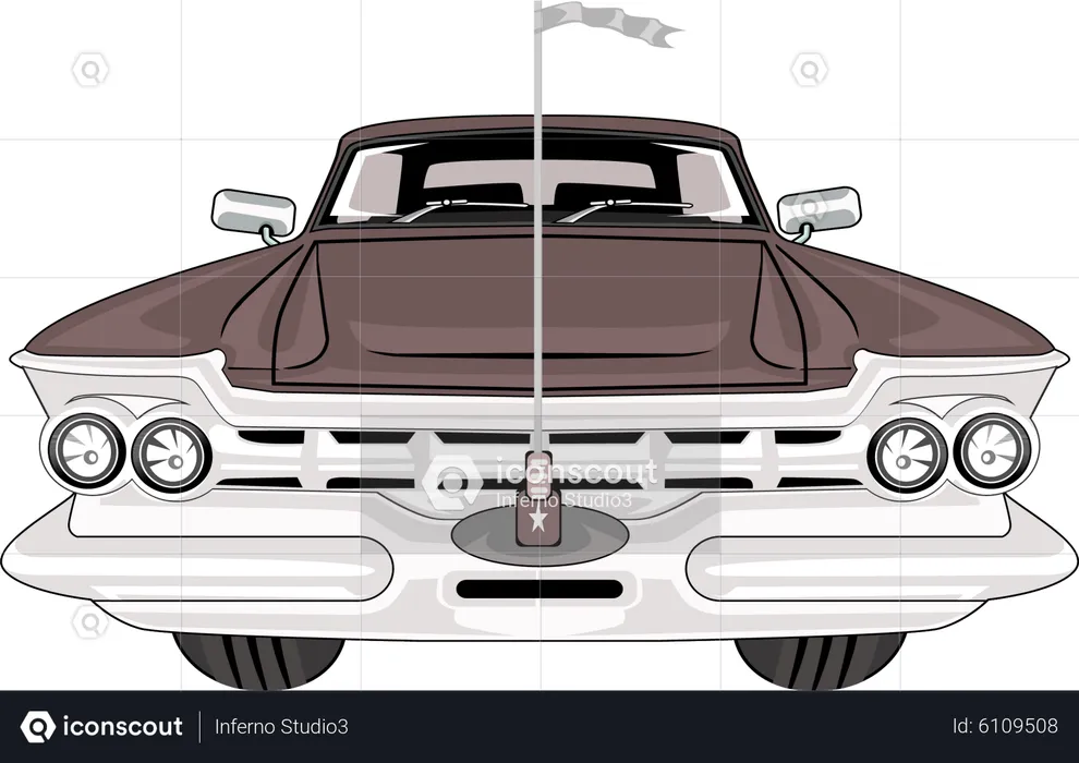 Retro Classic Car  Illustration
