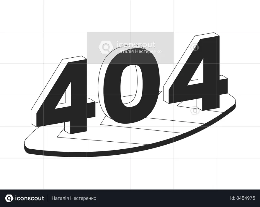 Retro surfboard error 404  Illustration