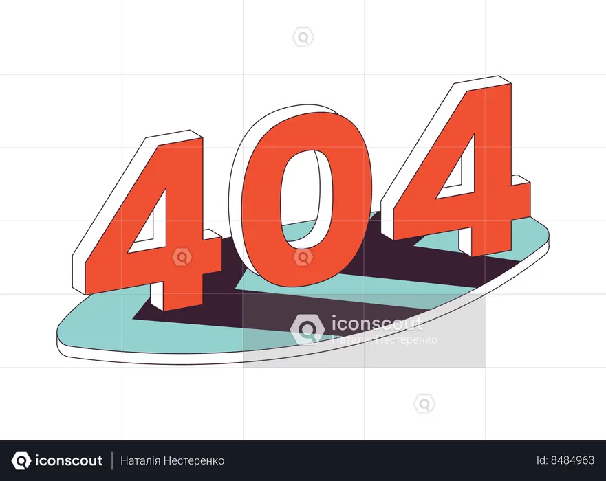 Retro surfboard error 404  Illustration