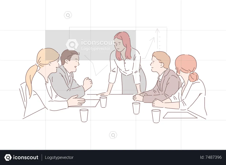 Reunião de equipe de negócios  Ilustração