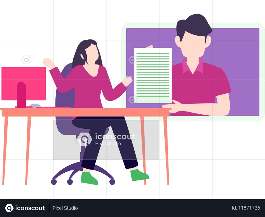 Mulheres empresárias fazendo reunião de negócios  Ilustração