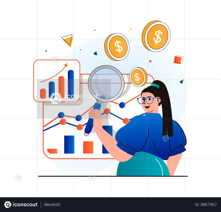 Revenue analysis by female employee  Illustration