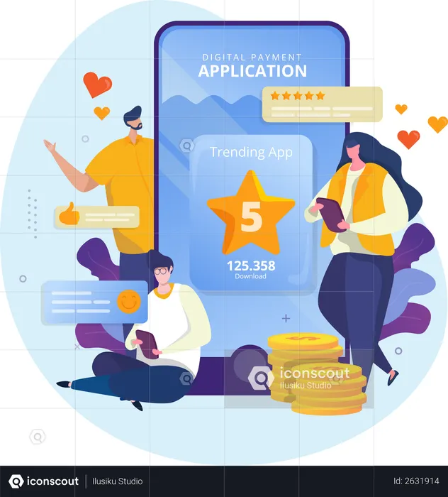Review Application or Best User Feedback  Illustration
