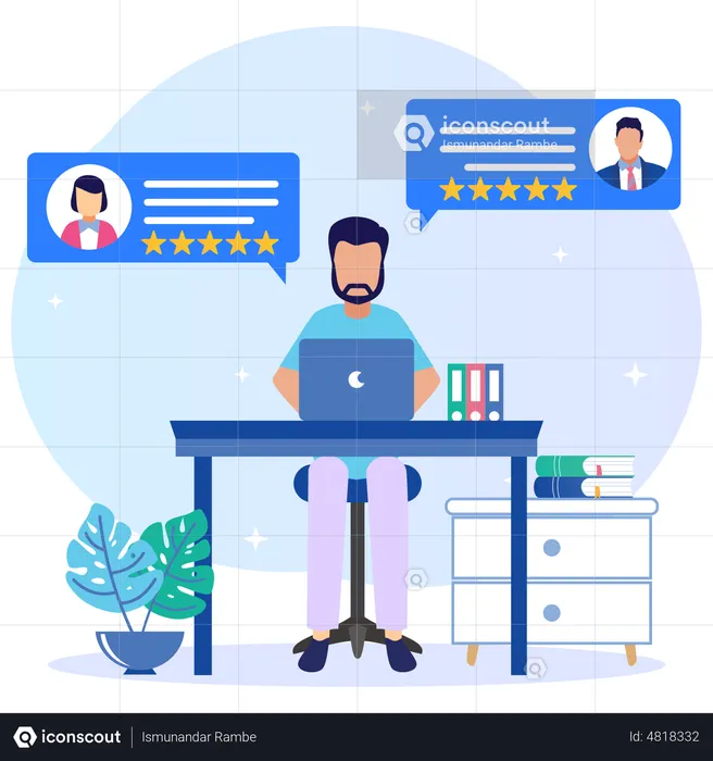 Opinión y calificación del cliente  Ilustración