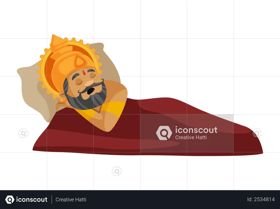 Rey Dasharatha durmiendo  Illustration