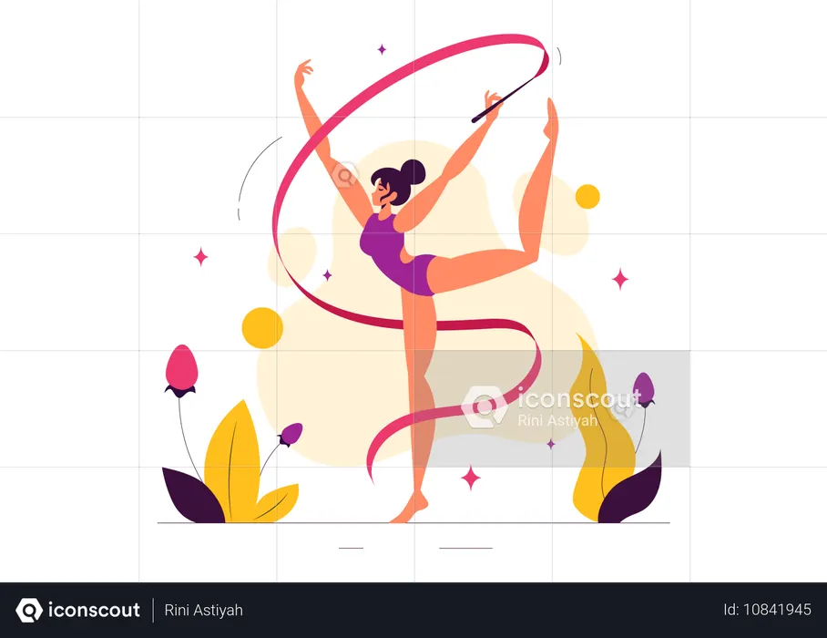 Rhythmic Rope Gymnastics  Illustration