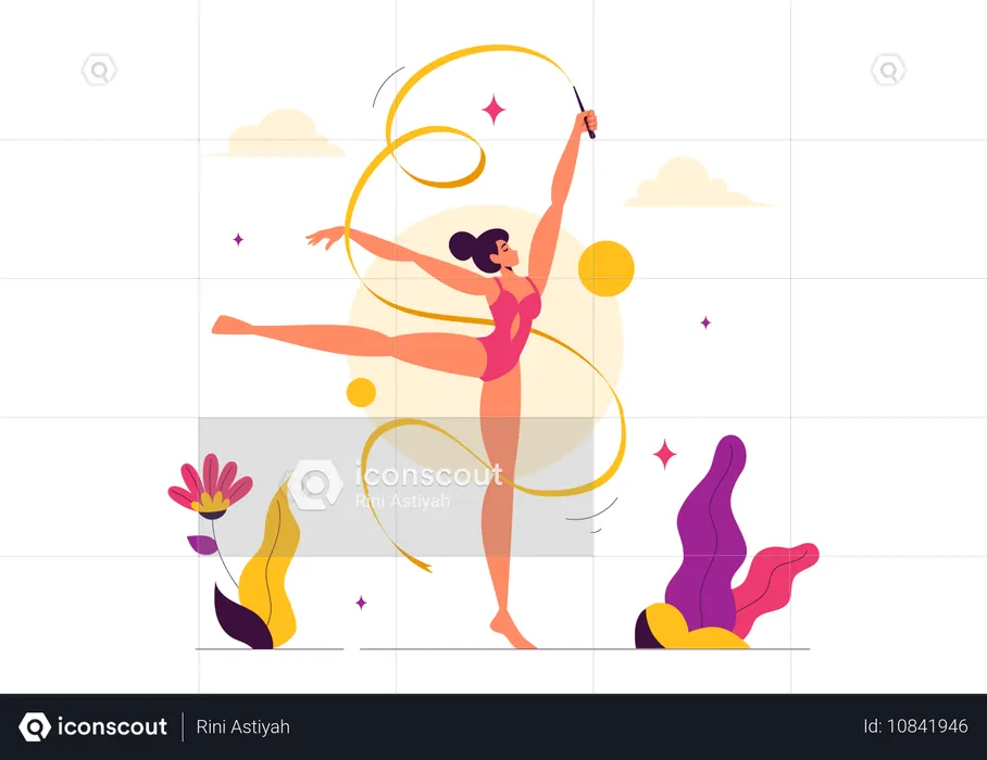 Rhythmic Rope Gymnastics  Illustration