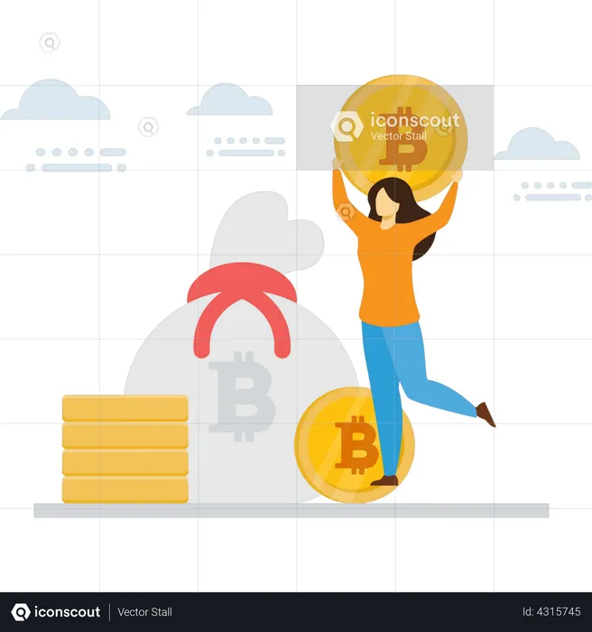Rich Bitcoin trader  Illustration