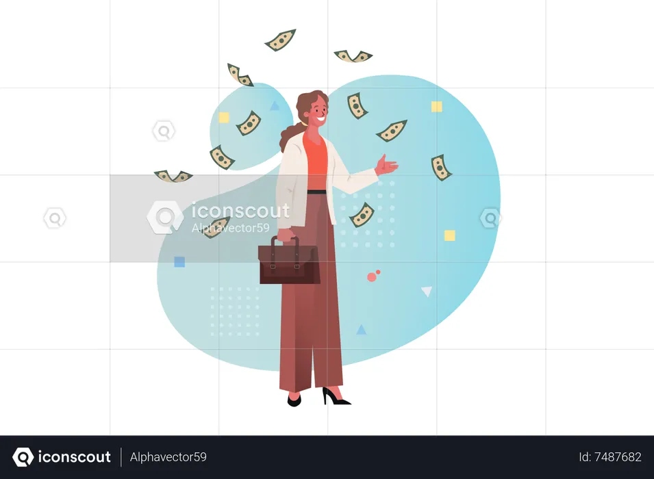 Rich businesswoman  Illustration