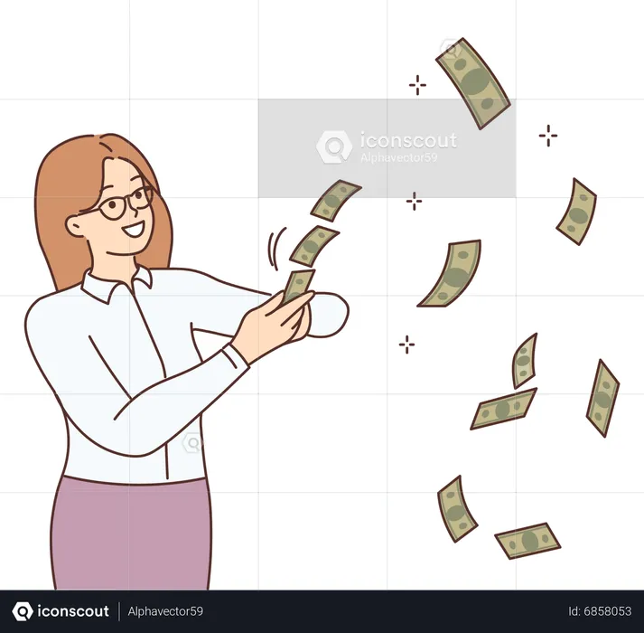 Rich businesswoman  Illustration