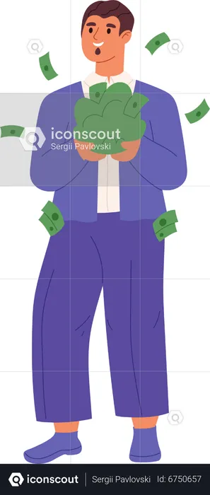 Rich man with pockets  Illustration