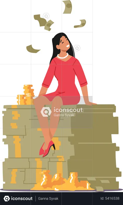 Rich Millionaire Businesswoman  Illustration