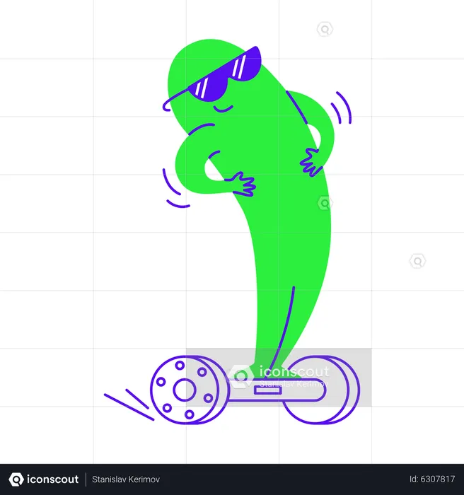 Riding hoverboard  Illustration