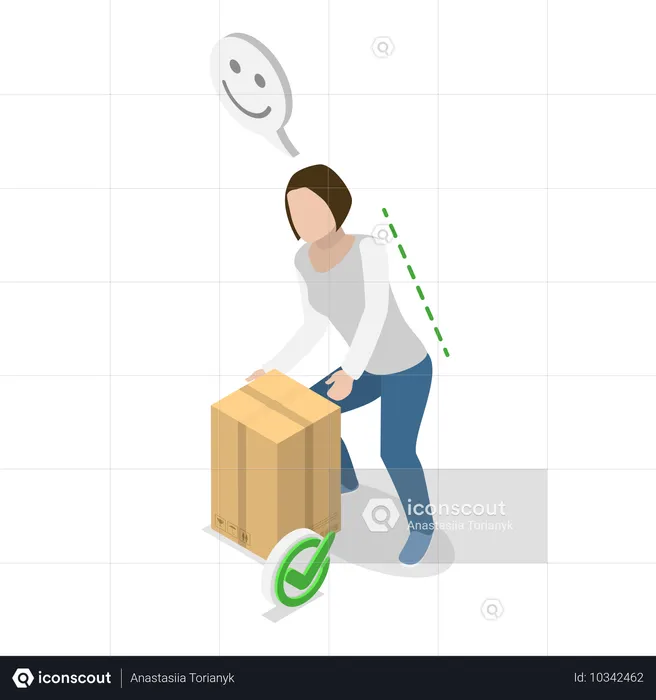 Right Posture While Weight Lifting  Illustration