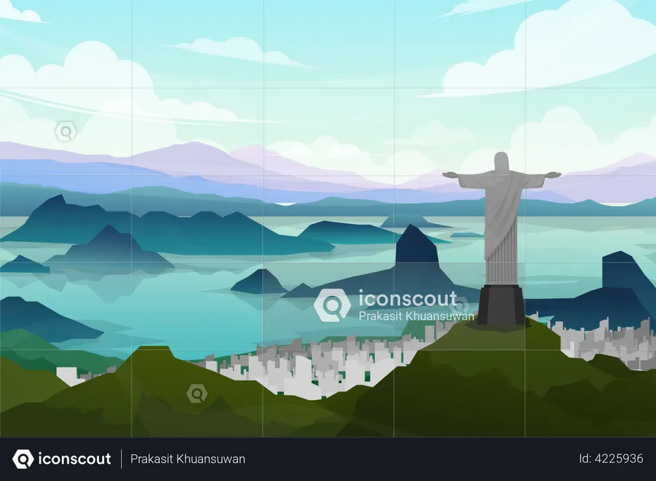 Rio de janeiro in brazil  Ilustração