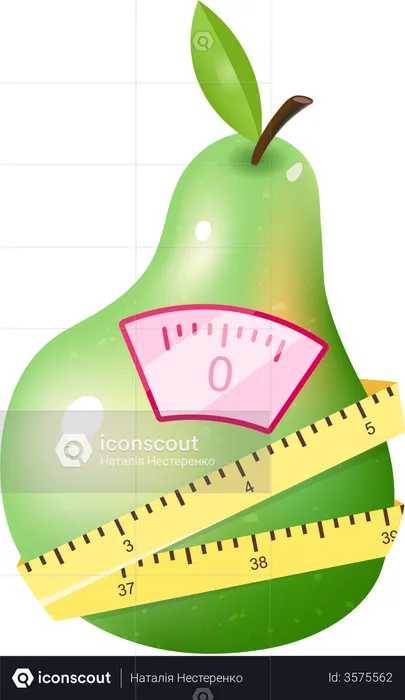 Ripe pear in dietary nutrition  Illustration