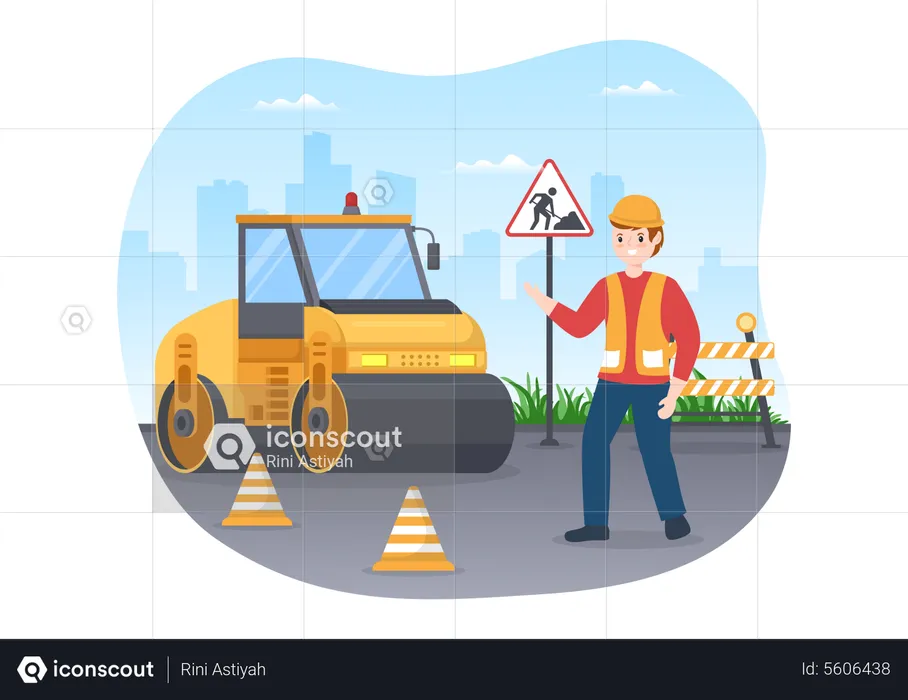 Road Construction  Illustration