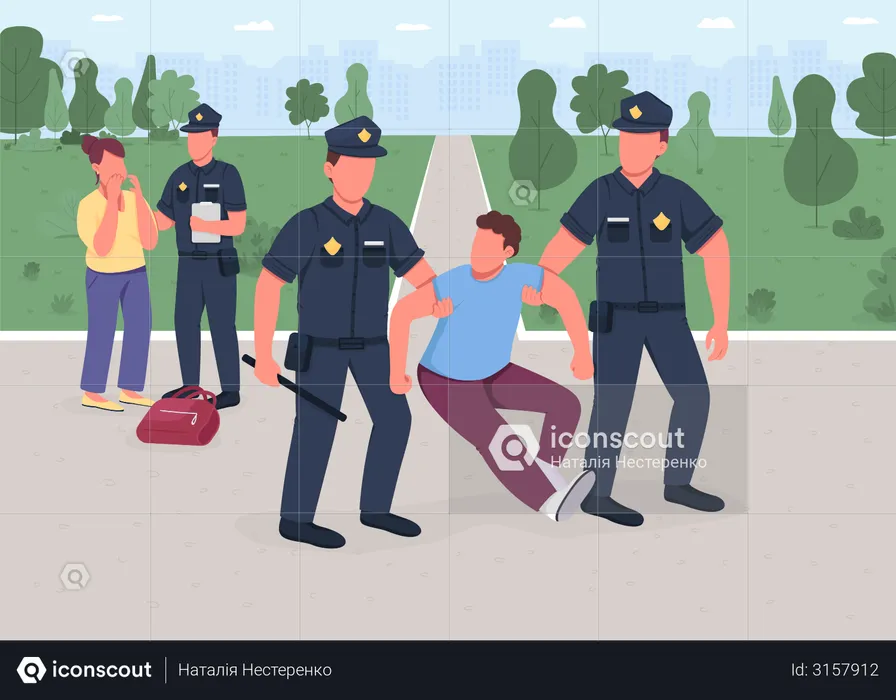 Robber arrest  Illustration