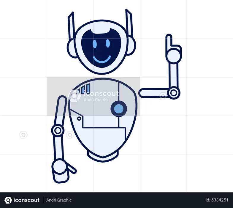 Robô apontando para cima  Ilustração