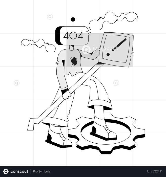 Robot 404 Error  Illustration