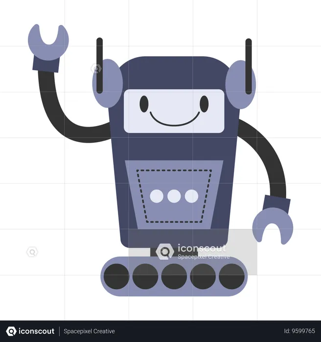 Robot character with facial expressions  Illustration