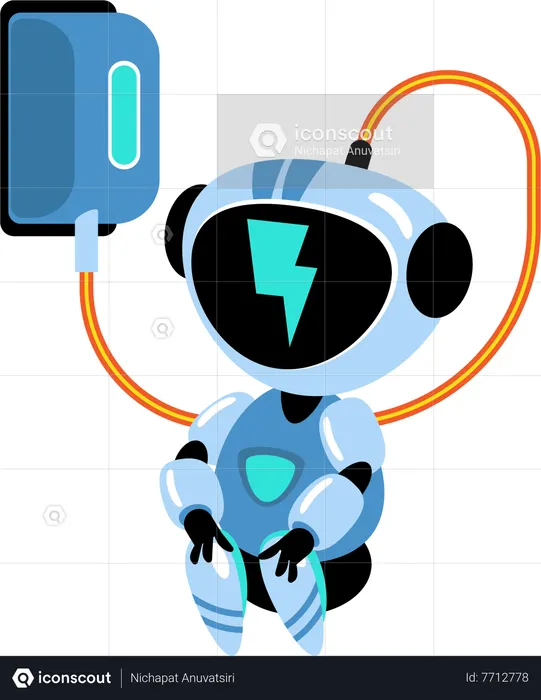 Best Robot charging with electric charging station Illustration ...