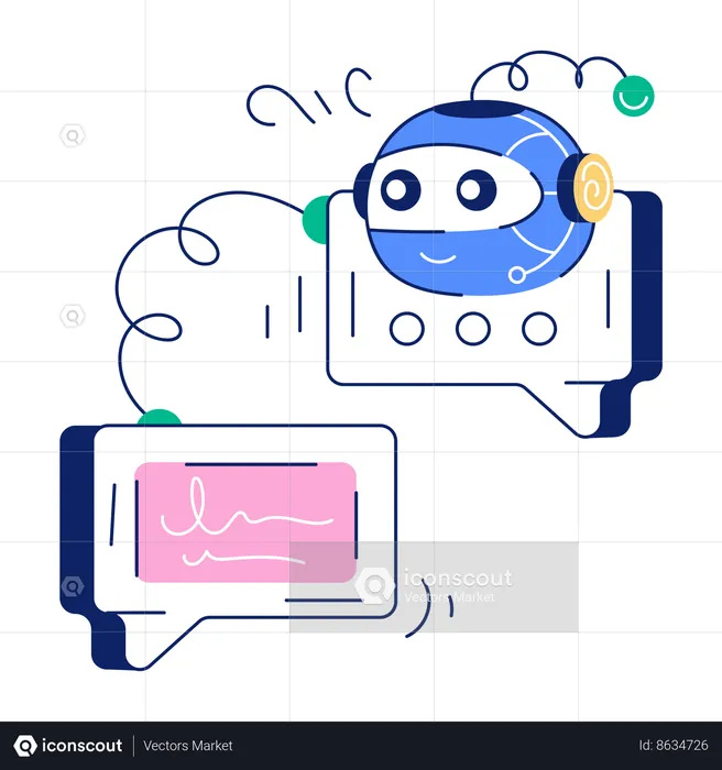 Robot Chat  Illustration