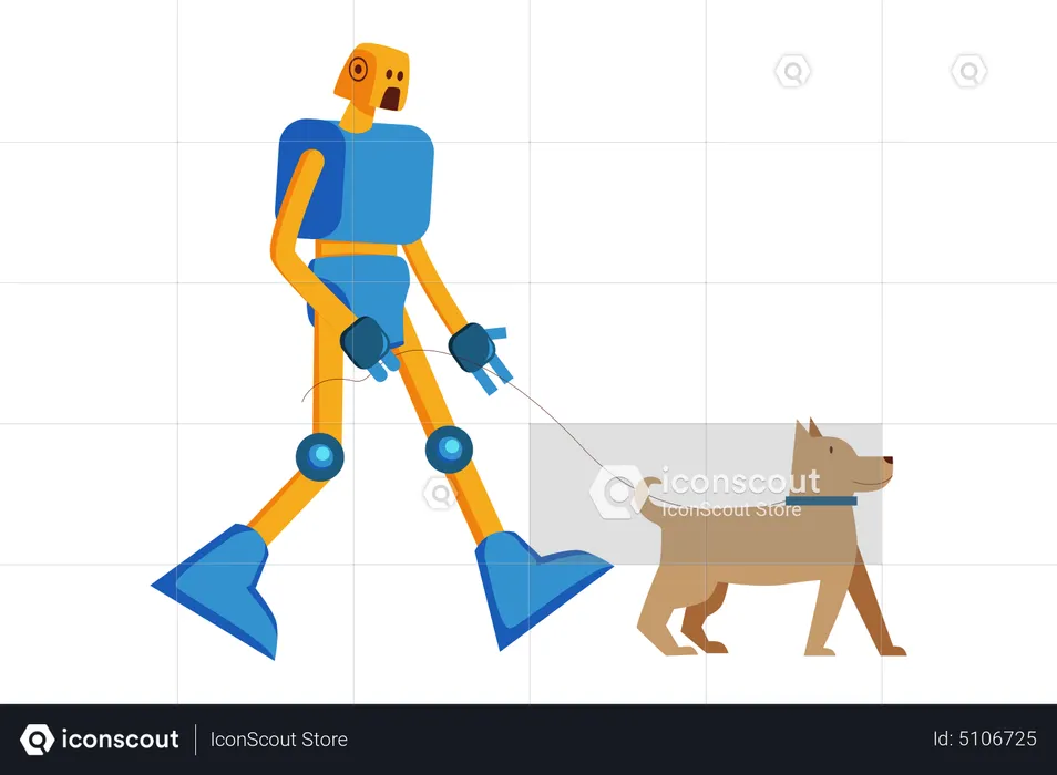 Robot de cuidado de animales  Ilustración