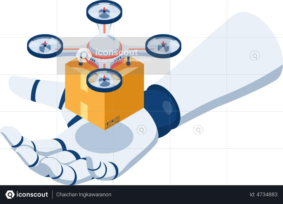 Robot Delivery  Illustration