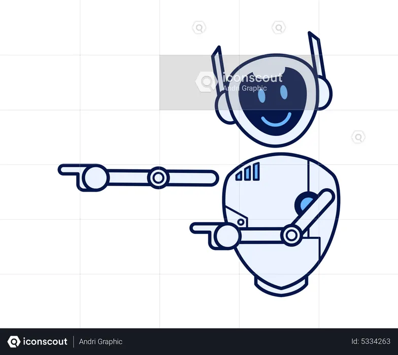 Robot pointing left side  Illustration